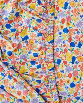 Kip & Co x Ken Done Summer Floral White Organic Cotton Fitted Sheet