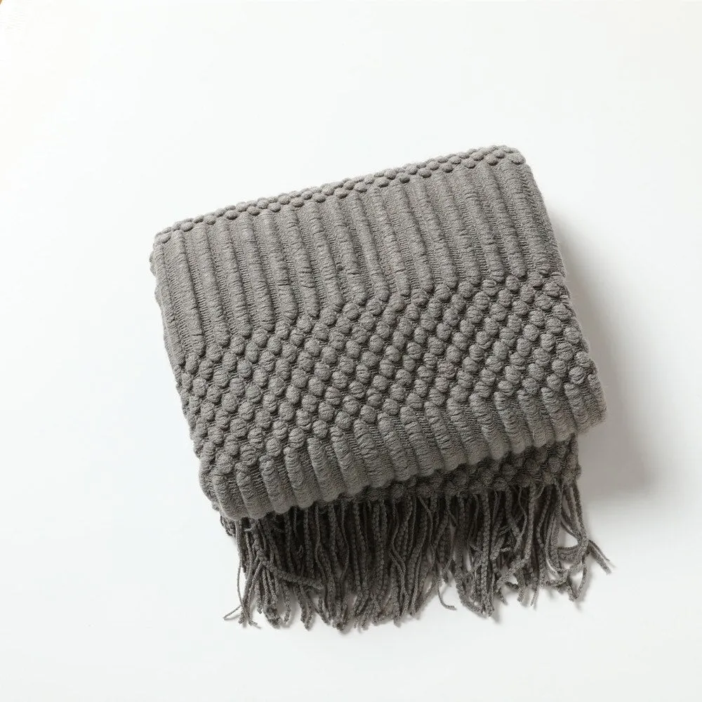 Knitted Blanket With Tassel