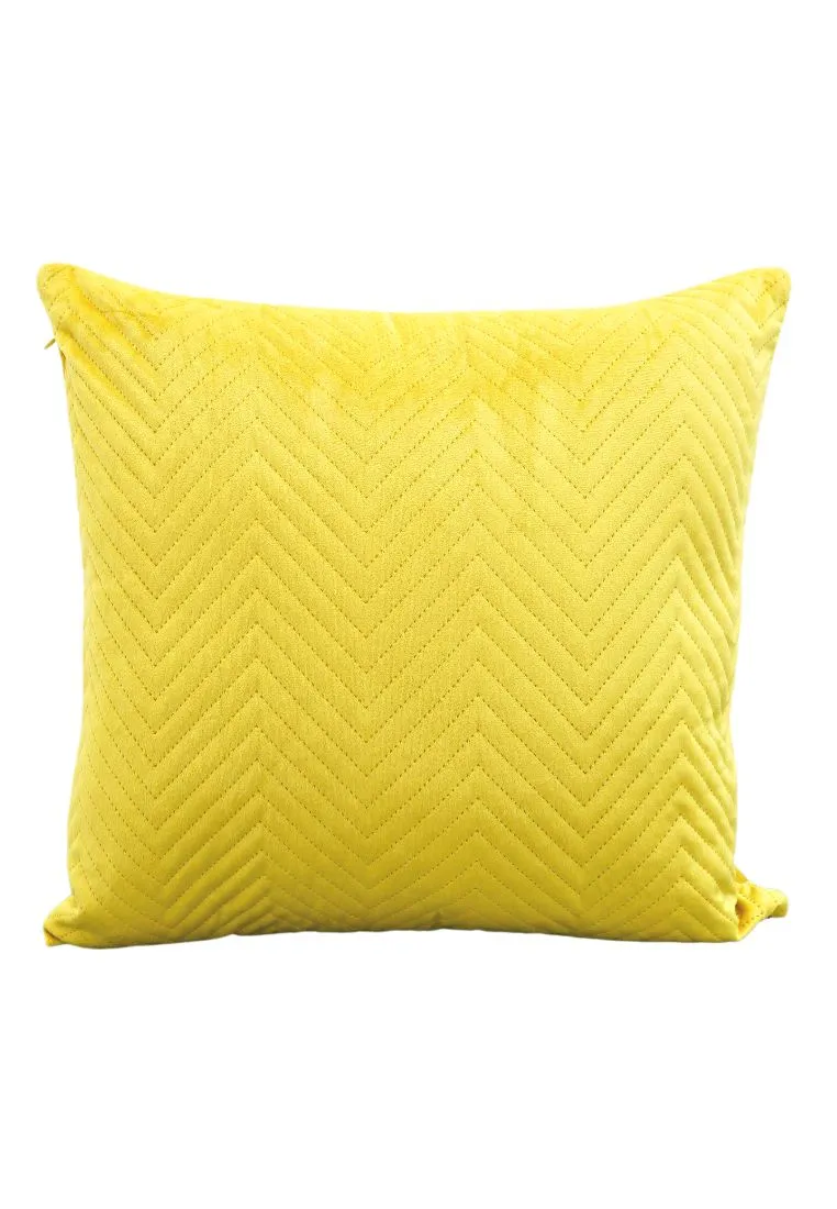 Landmark Velvet Throw Pillow Case Zigzag Design Back To Back