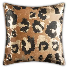 Leopard Print Hair in Hide Pillow, Black/Gold