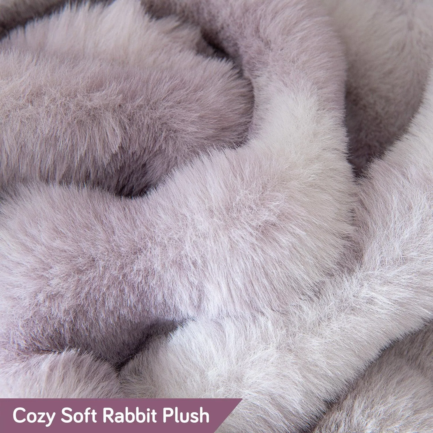 Luxury Gradient Faux Rabbit Wool Sofa Throw Fluffy Sofa Cover, Violet