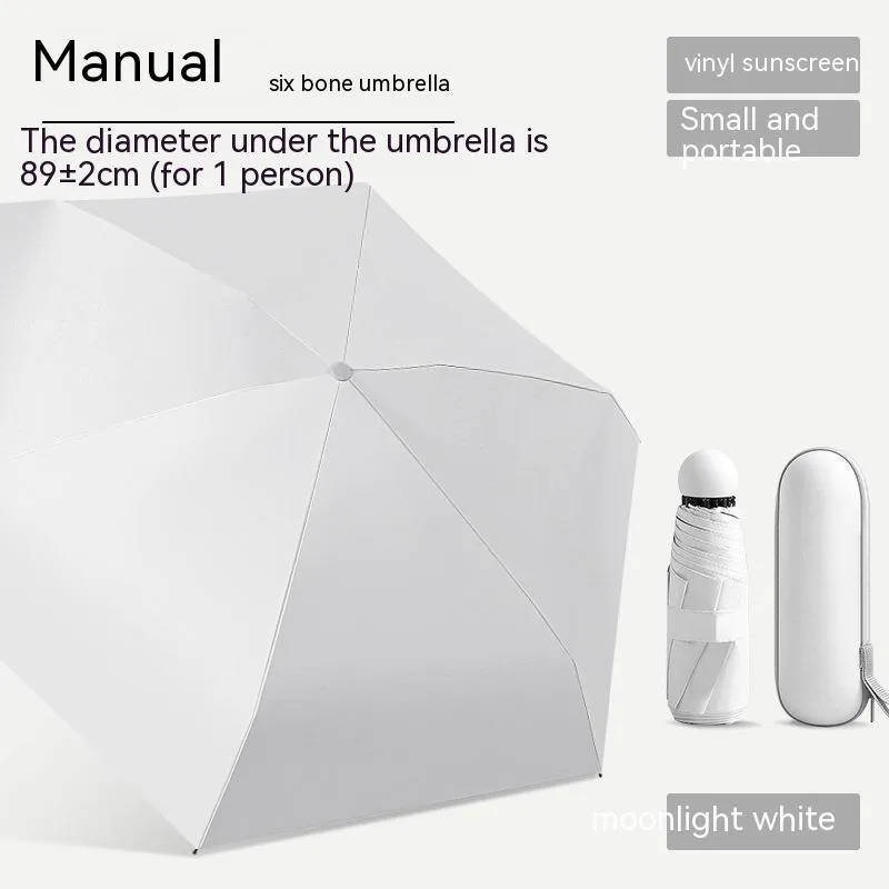 Mini Five-fold Umbrella Capsules Sun Umbrella Sun Protection UV Protection