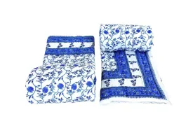 Namaste India Light Weight Reversible Both Side use Single Bed Soft Jaipuri AC Razai DesignerFloral net in Middle Cotton Quilts Blankets for Home (Size 55X85 inch) - Set of 2 razai