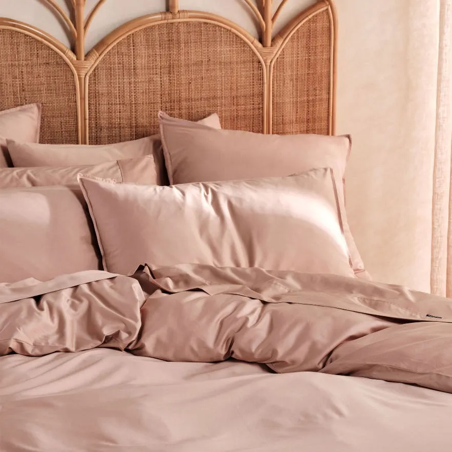 Nara Bamboo Cotton CLAY Quilt Cover Set by Linen House