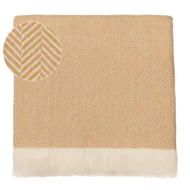 Nerva Cashmere Blanket [Ochre & Cream]