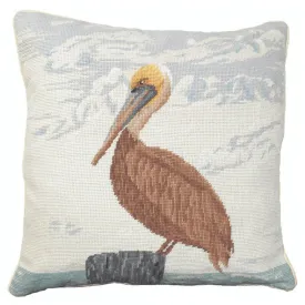 Pelican Handcrafted Needlepoint Throw Pillow – 18”