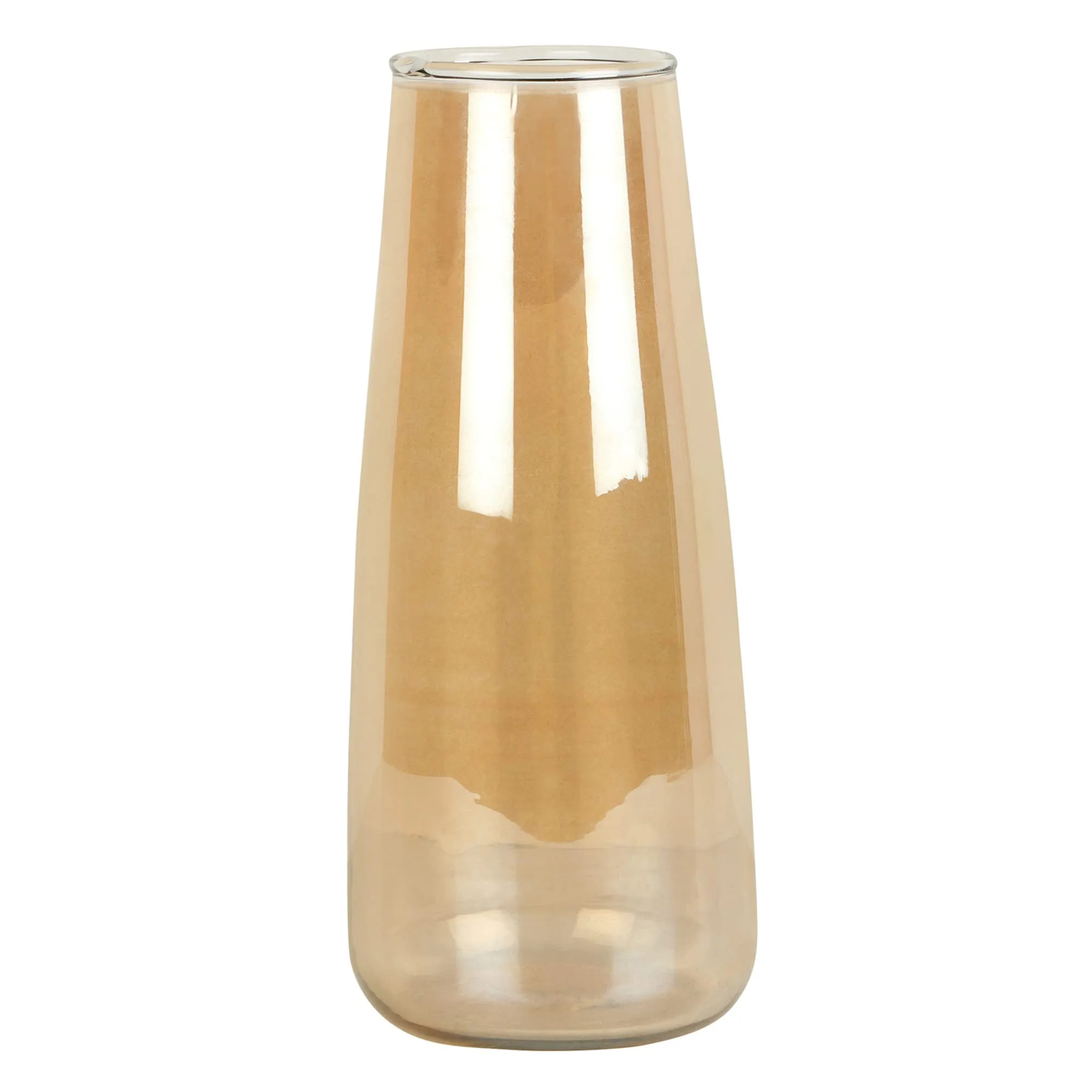 Quace Gold Glass Flower Vase Modern Decorative Vases for Home Office Decor