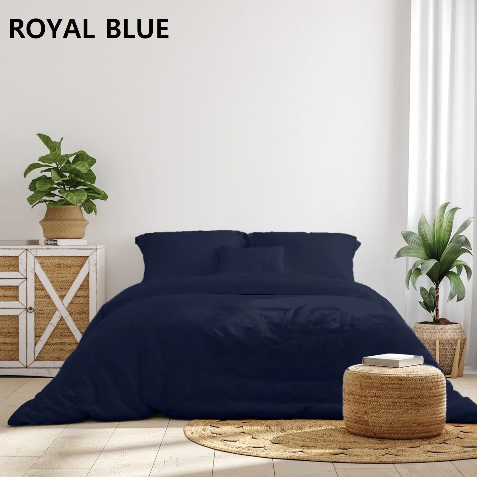 Royal Comfort 1000 Thread Count Bamboo Cotton Sheet and Quilt Cover Complete Set Queen Charcoal