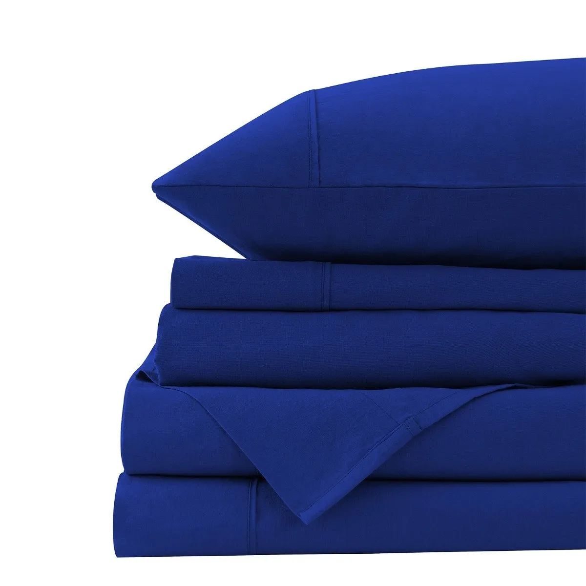 Royal Comfort Vintage Washed 100% Cotton Quilt Cover Set Bedding Ultra Soft Queen Royal Blue