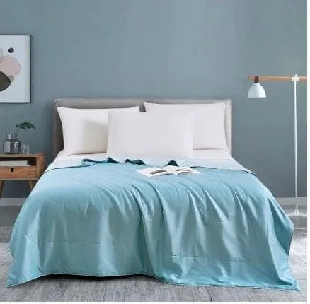 Summer Silk Comforter  59" X 82"  (Queen Size Bed) Light Blue