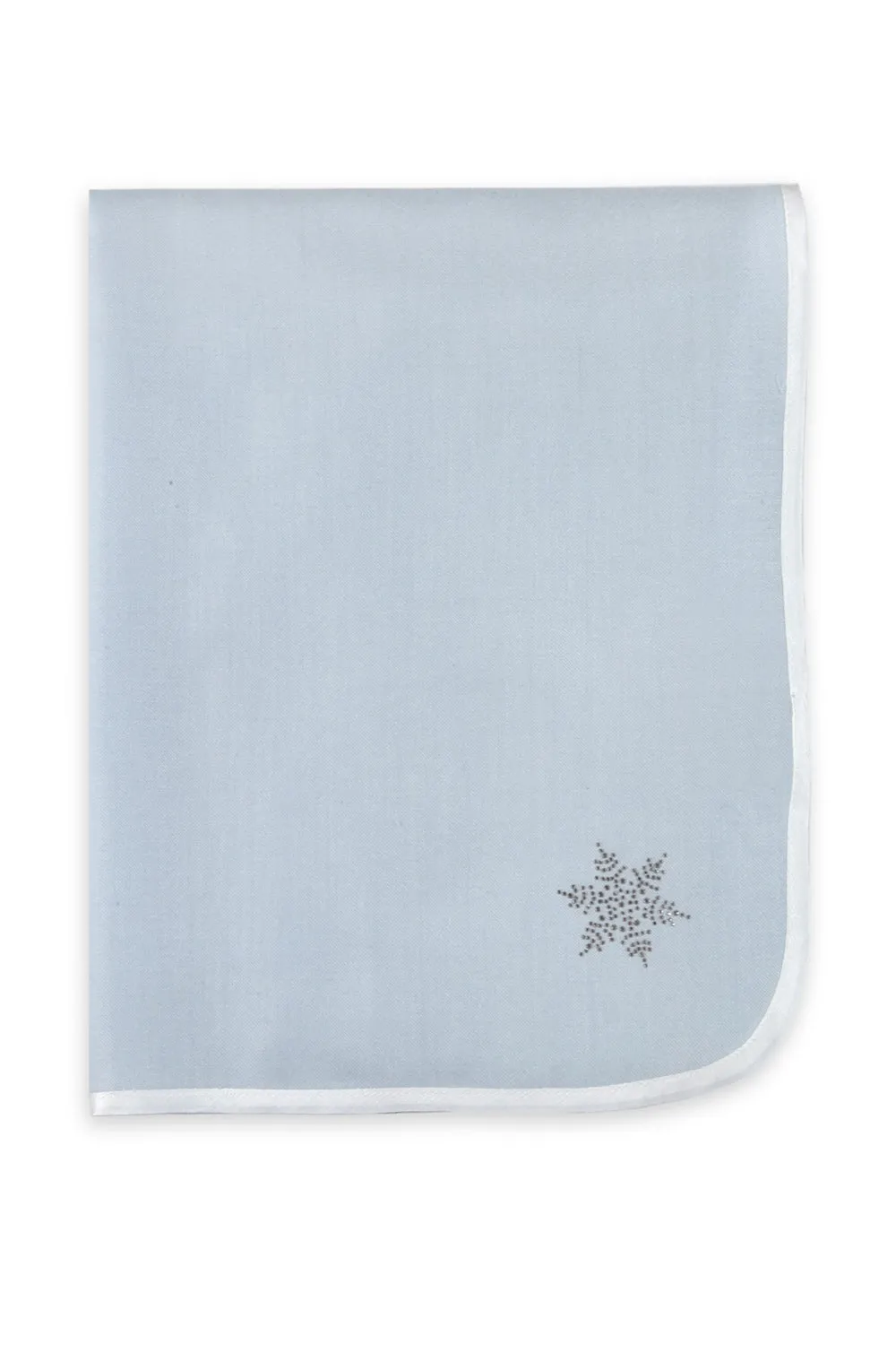 Swarovski Cashmere Monogram Blanket- Ice Blue