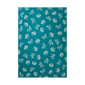 Teal Bows Cashmere Blankets by Saved NY