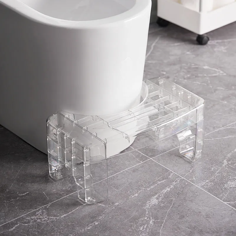 Thickened Transparent crystal Toilet Auxiliary Anti-slip Foot Step Stool Aid