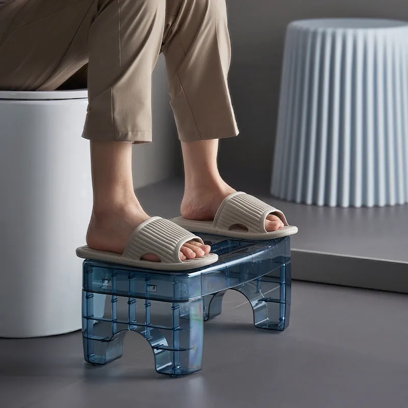 Thickened Transparent crystal Toilet Auxiliary Anti-slip Foot Step Stool Aid