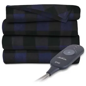 valiant Electric Heated Fleece Channeled Blanket, Full, Garnet