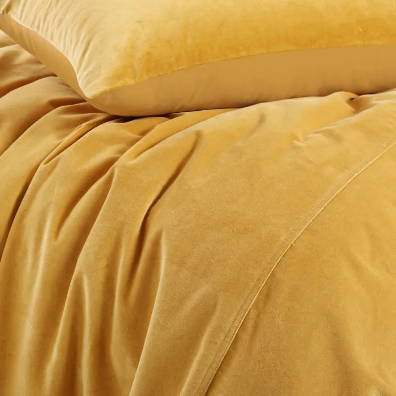 Vintage Design Cotton Velvet Gold Harmony Quilt Cover Set