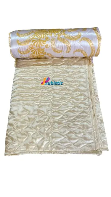 WOODSY Jaipuri Razai Rajasthani Traditional Machine Stitch Quilt Brush Print Dohar Silk/Satin Fabric Filling Cotton Sheet Quilt Light Weight Ac Quilt Soft Blanket Bedroom Decor Comforter Single Bed