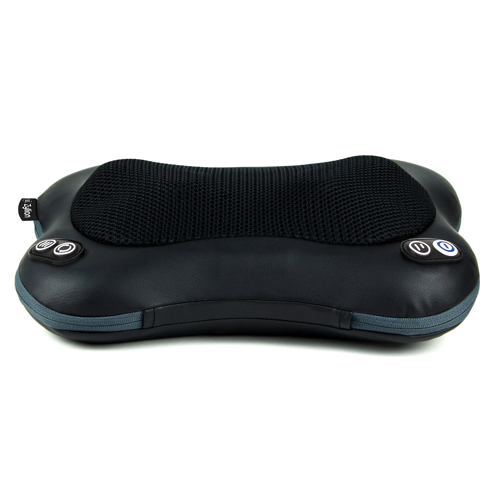 Zyllion Rechargeable Shiatsu Back and Neck Massager Pillow with Heat, 2 Speed Levels, Change Rotation and Wired Connection (ZMA-34RB)